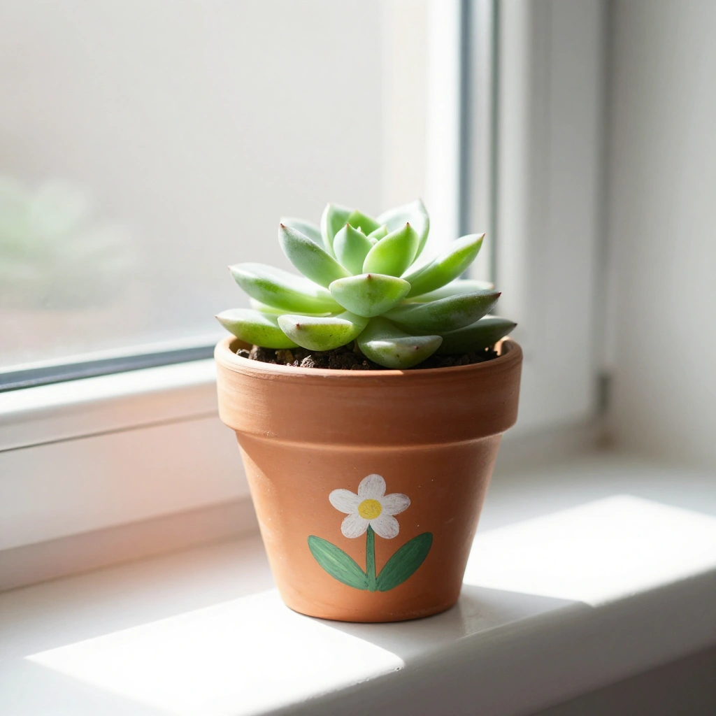 Mini Desk Planter With a Handwritten Note